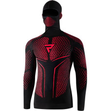 Rebelhorn THERM 2 2IN1 BLACK RED THERMOACTIVE SHIRT WITH BALACLAVA