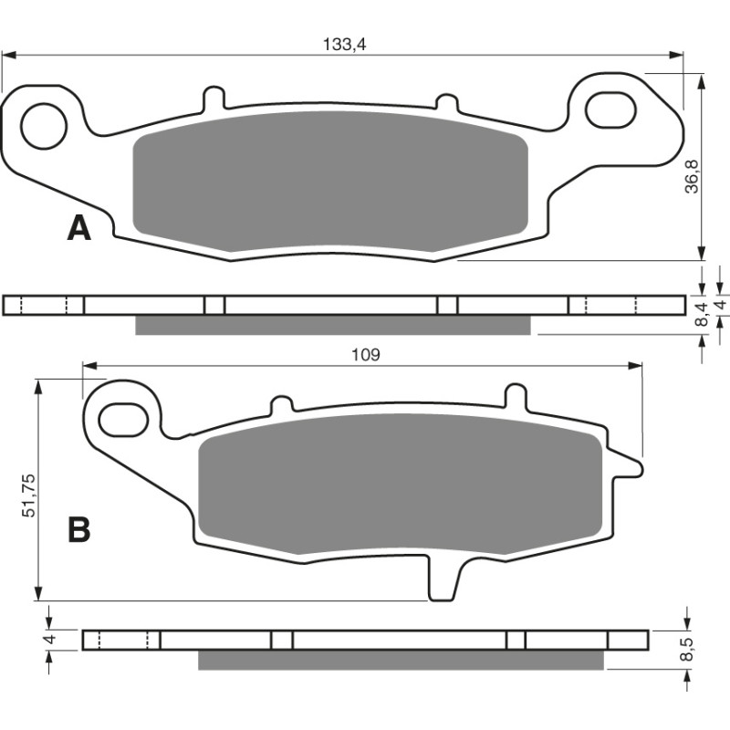 Goldfren Brake Pads 104 Ceramic carbon AD