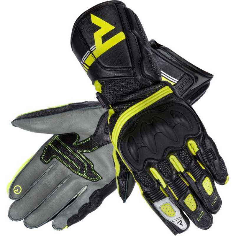 Rebelhorn ST LONG WOMEN BLACK GREY FLUO YELLOW MOTORCYCLE GLOVES WXS