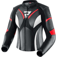Rebelhorn REBEL WOMEN BLACK FLUO RED WHITE LEATHER MOTORCYCLE JACKET W32