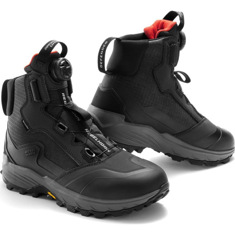 Rebelhorn DEFENDER BLACK MOTORCYCLE BOOTS