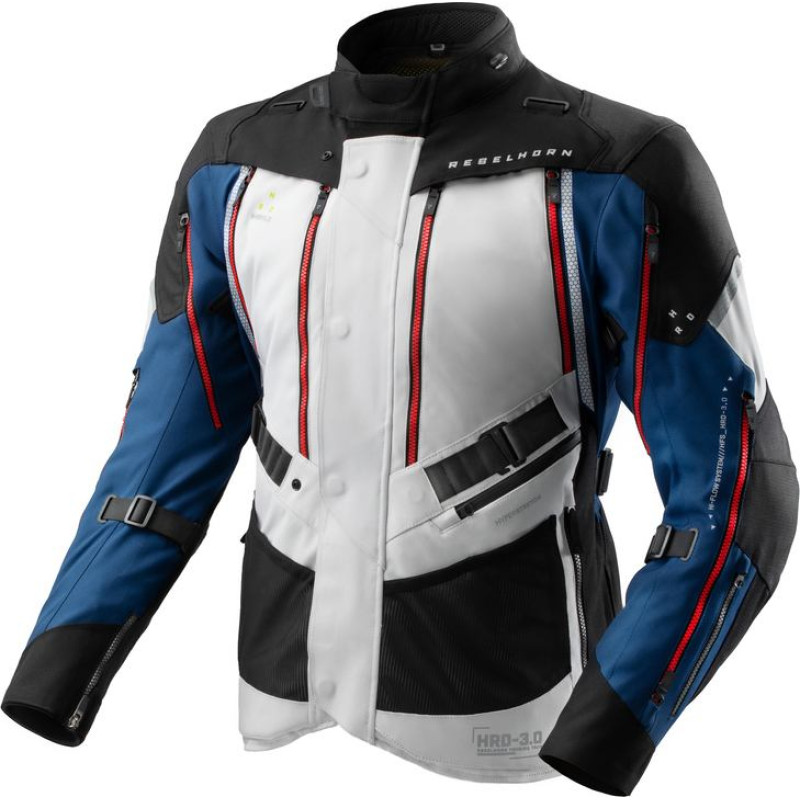 Rebelhorn HARDY 3.0 BLUE GREY RED TEXTILE MOTORCYCLE JACKET