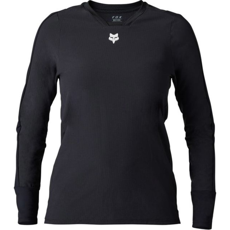 FOX LADY DEFEND THERMAL BLACK XS long sleeve cycling jersey.