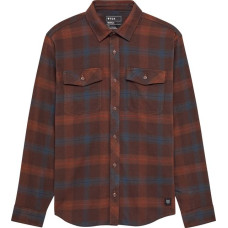 FOX SURVIVALIST CORE FLANNEL LONG SLEEVE SHIRT DARK BROWN