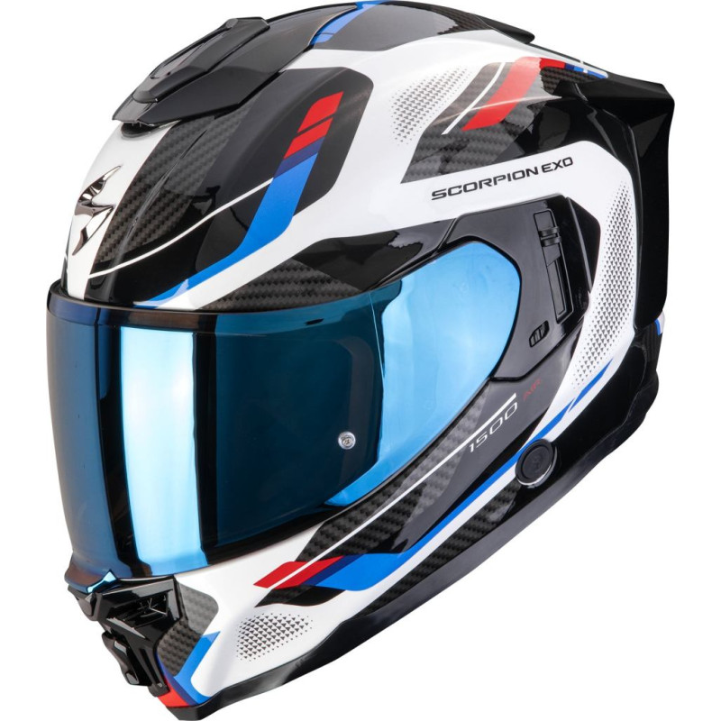 Scorpion Helmet EXO-1500 AIR SLEEK White-Red-Blue