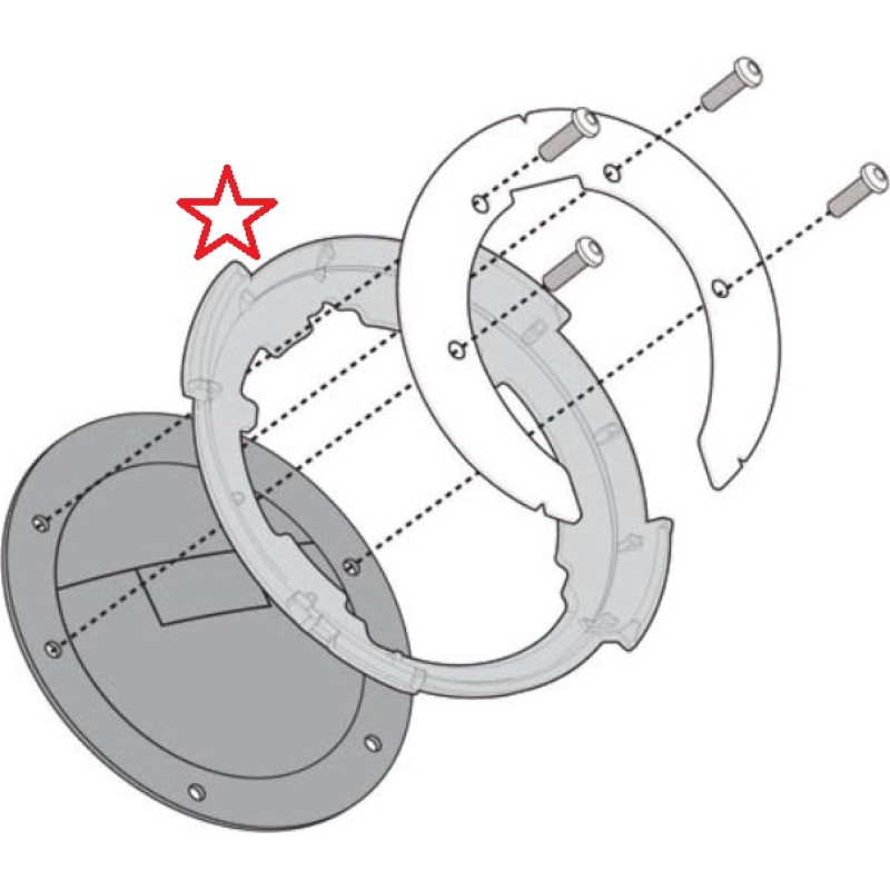 Givi Specific metal flange for fitting the TankLock tank bags
