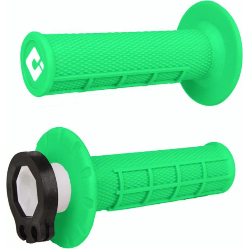 ODI Half-Waffle MX Lock-On Grip Set FLO-Green