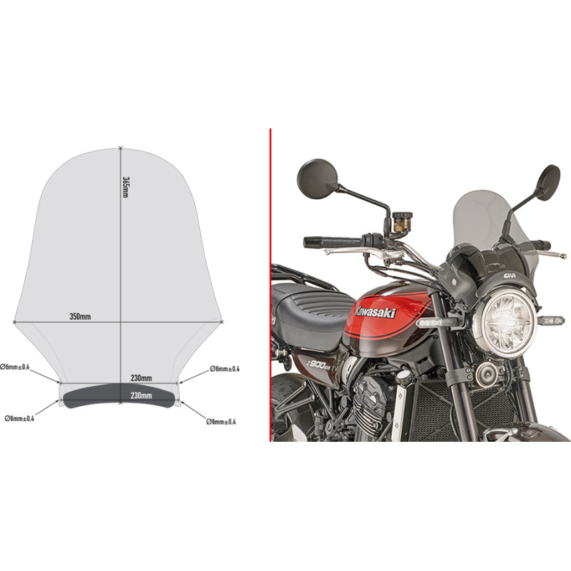 Givi Universal screen smoked 36.5 x 35 cm