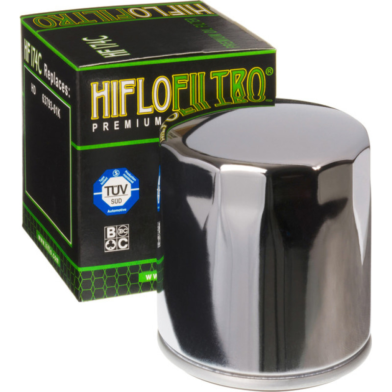 Hiflofiltro HiFlo oil filter HF174C chrome