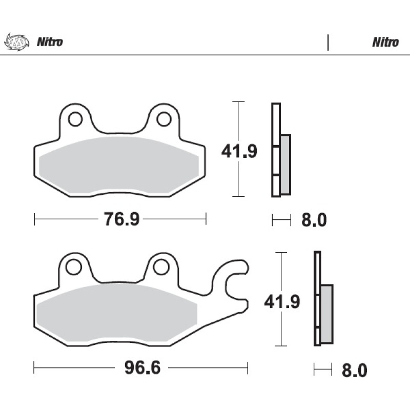 Moto Master Moto-Master Brakepads Arctic Cat: DVX50/90 Kawasaki: KLF300/400 KVF650 KRF75