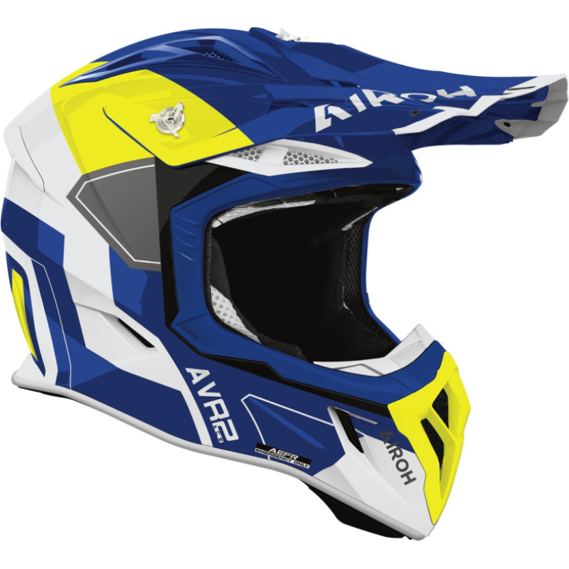 Airoh Helmet Aviator Ace 2 Shield Blue/Yellow gloss