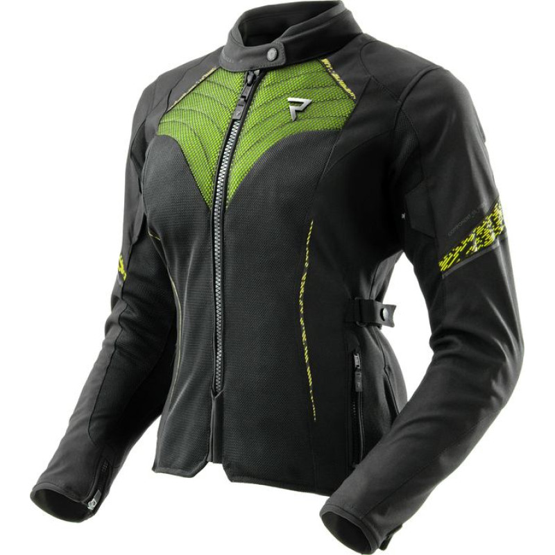 Rebelhorn JAX WOMEN BLACK FLUO YELLOW TEXTILE MOTORCYCLE JACKET WXS
