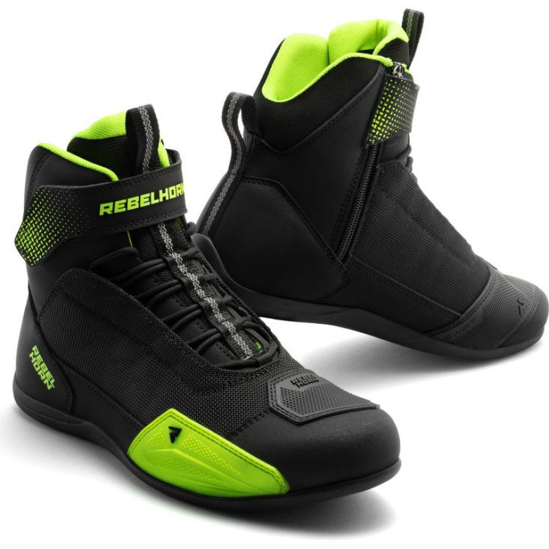 Rebelhorn SWIFT BLACK FLUO YELLOW MOTORCYCLE BOOTS