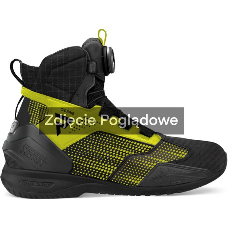 Rebelhorn CORE BLACK FLUO YELLOW MOTORYCYLE BOOTS