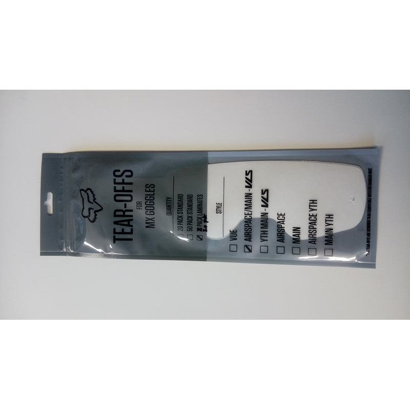 FOX Airspace/Main Ii Lam Tear Off-20Pk Clear