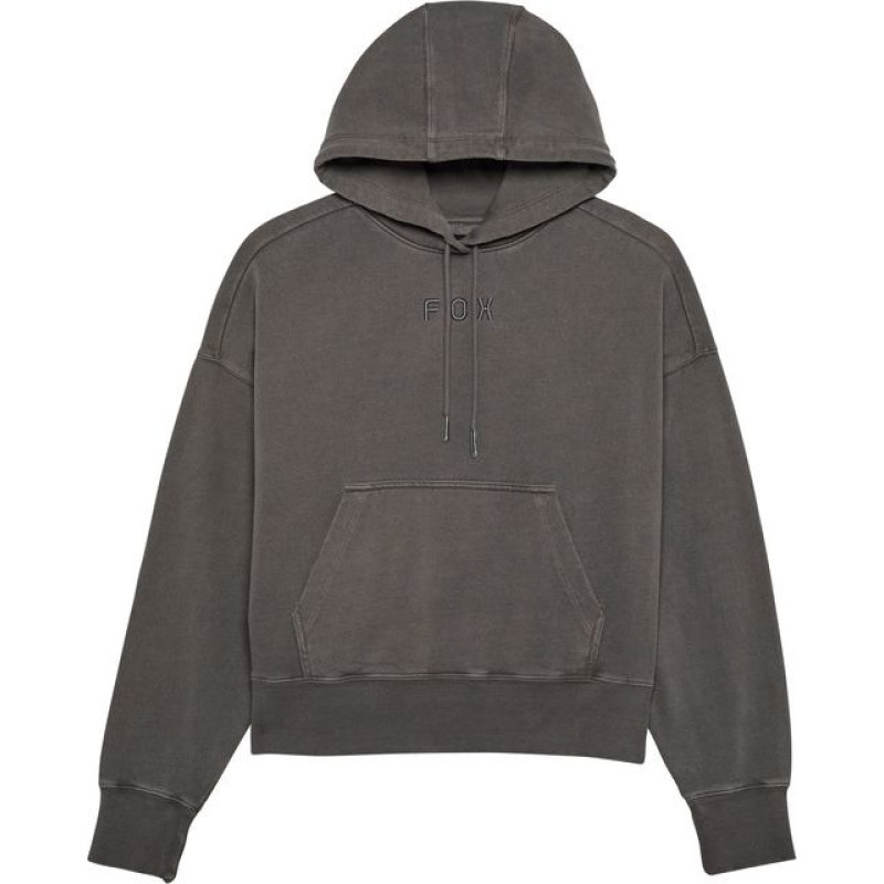 FOX LADY WORDMARK OVERSIZED FLEECE HOODIE IN PEWTER