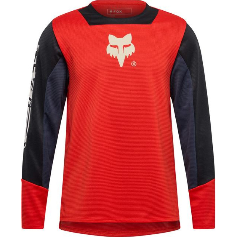 FOX SHIRT LONG SLEEVE CYCLING FOX JUNIOR DEFEND ELEVATED FLUORESCENT RED