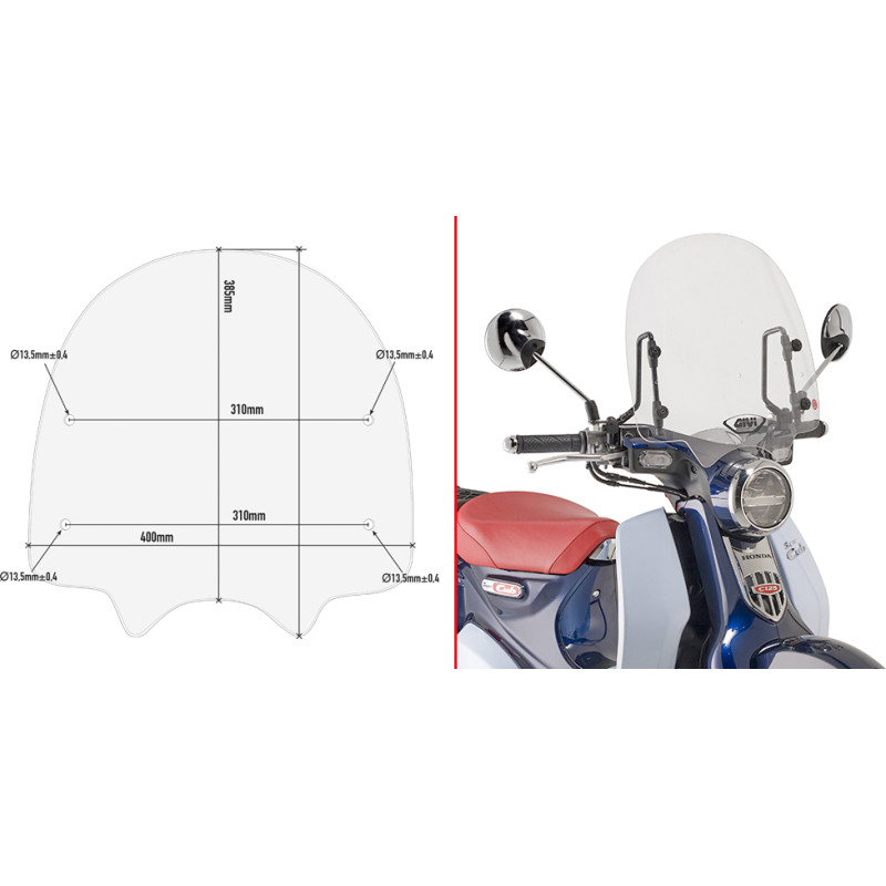 Givi Specific fitting kit for 1168A Honda Super Cub C125 (18)