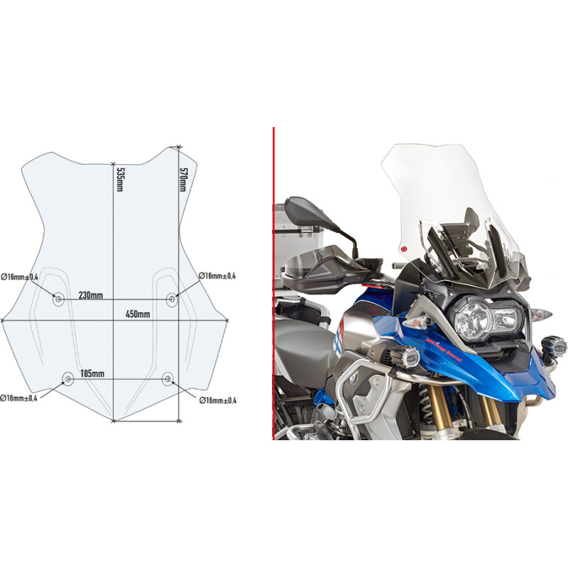 Givi Strengthening kit for 5108DT screen