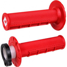 ODI Half-Waffle MX Lock-On Grip Set Red