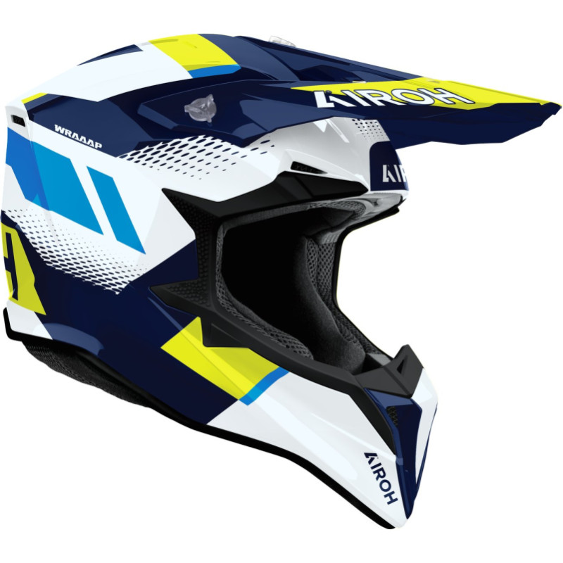 Airoh Helmet Wraaap Vision Yellow/Blue gloss