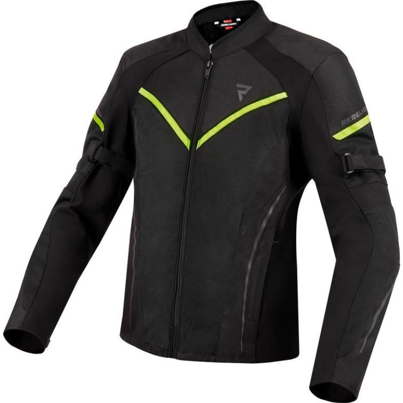 Rebelhorn FLUX WOMEN BLACK FLUO YELLOW TEXTILE MOTORCYCLE JACKET WXXS