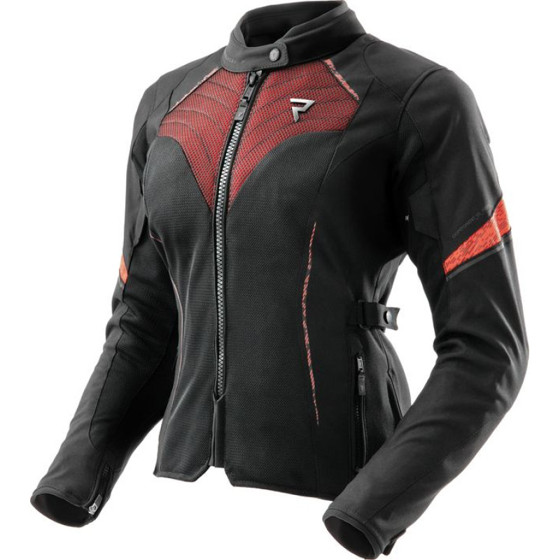 Rebelhorn JAX WOMEN BLACK RED TEXTILE MOTORCYCLE JACKET W3XL