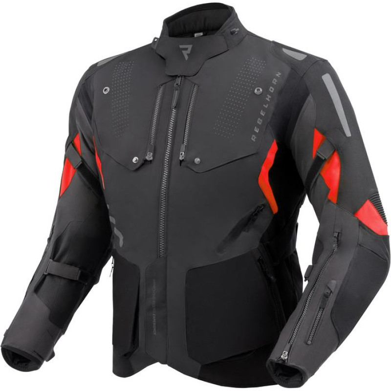 Rebelhorn HIKER 4 BLACK DARK GREY RED TEXTILE MOTORCYCLE JACKET