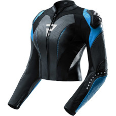 Rebelhorn DIVA RS WOMEN BLACK BLUE WHITE LEATHER MOTORCYCLE JACKET