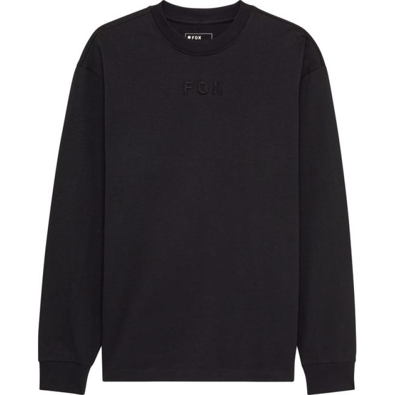 FOX LONG-SLEEVED T-SHIRT FOX WORDMARK OVERSIZED BLACK