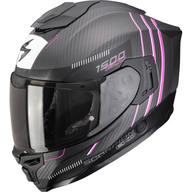 Scorpion Helmet EXO-1500 CARBON AIR ZITY Matt Black-Pink