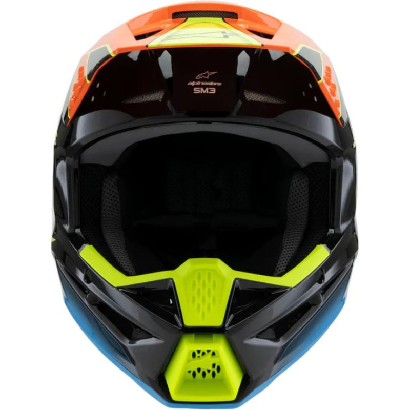Alpinestars Helmet SM3 Youth Fray Black/Orange/YEllow Fluo