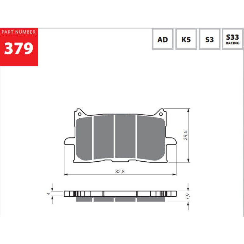 GOLDFREN BRAKE PADS 379 CERAMIC CARBON
