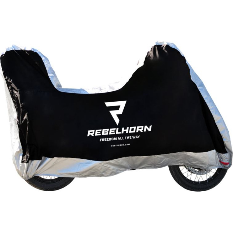 Rebelhorn COVER 2 BLACK SILVER MOTORCYCLE COVER WITH SPACE FOR TOP CASE