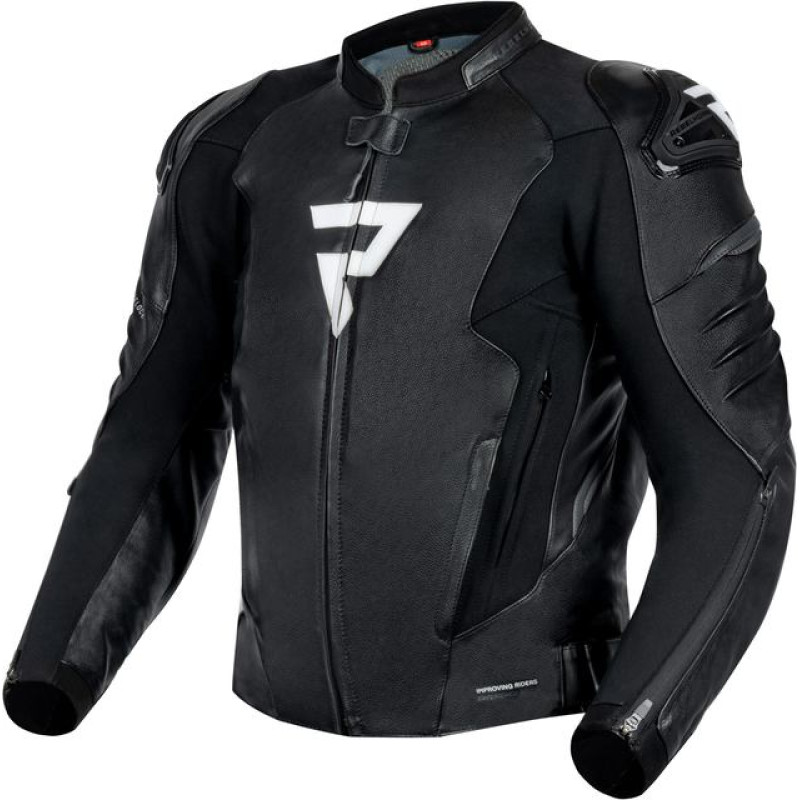 Rebelhorn VELOCE BLACK WHITE LEATHER MOTORCYCLE JACKET