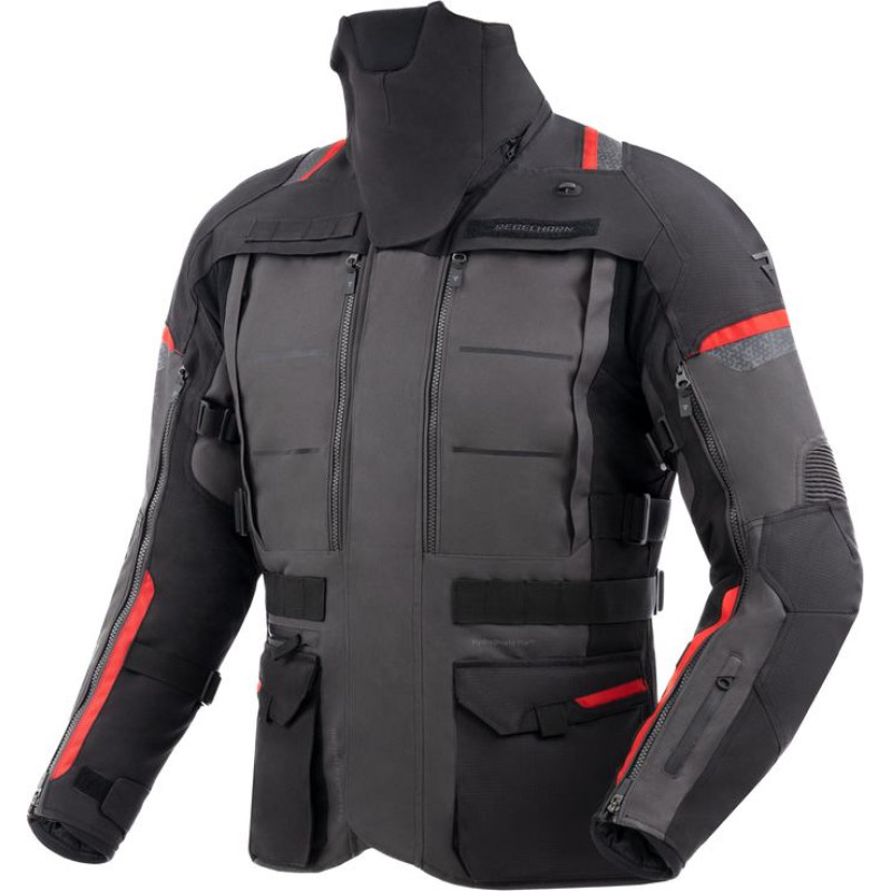 Rebelhorn CUBBY 5 DARK GREY BLACK RED TEXTILE MOTORCYCLE JACKET