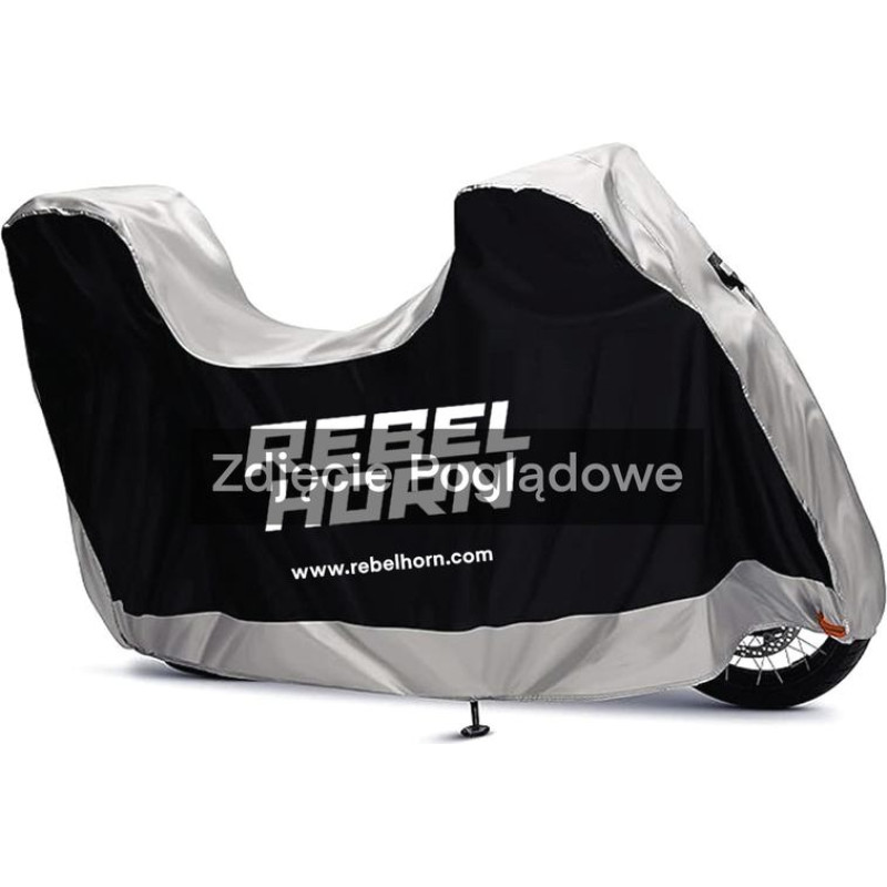 Rebelhorn SHELTER BLACK SILVER MOTORCYCLE COVER WITH SPACE FOR TOP CASE