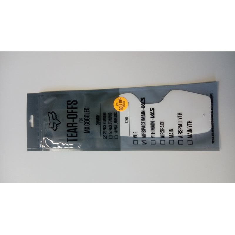 FOX Airspace/Main Ii Std Ro Tear Off Clear