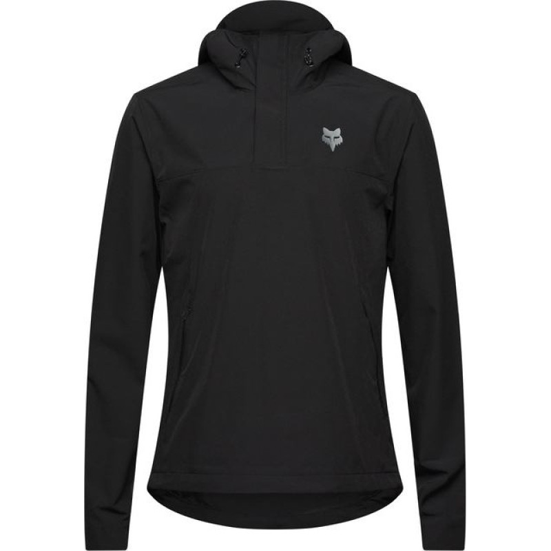 FOX RANGER WIND PULLOVER HOODIE BIKE SWEATSHIRT BLACK