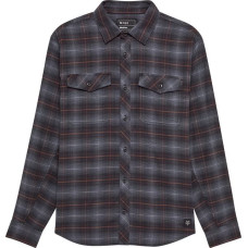 FOX SURVIVALIST STRETCH FLANNEL LONG SLEEVE SHIRT BLACK