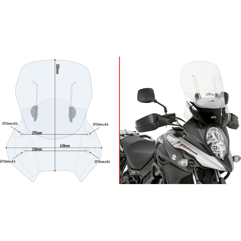 Givi Specific sliding wind-screen Suzuki DL 650 V-Strom (17)