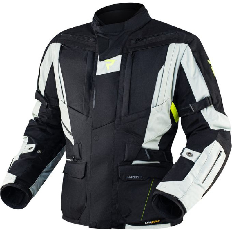 Rebelhorn HARDY 2 GREY BLACK FLUO YELLOW TEXTILE MOTORCYCLE JACKET
