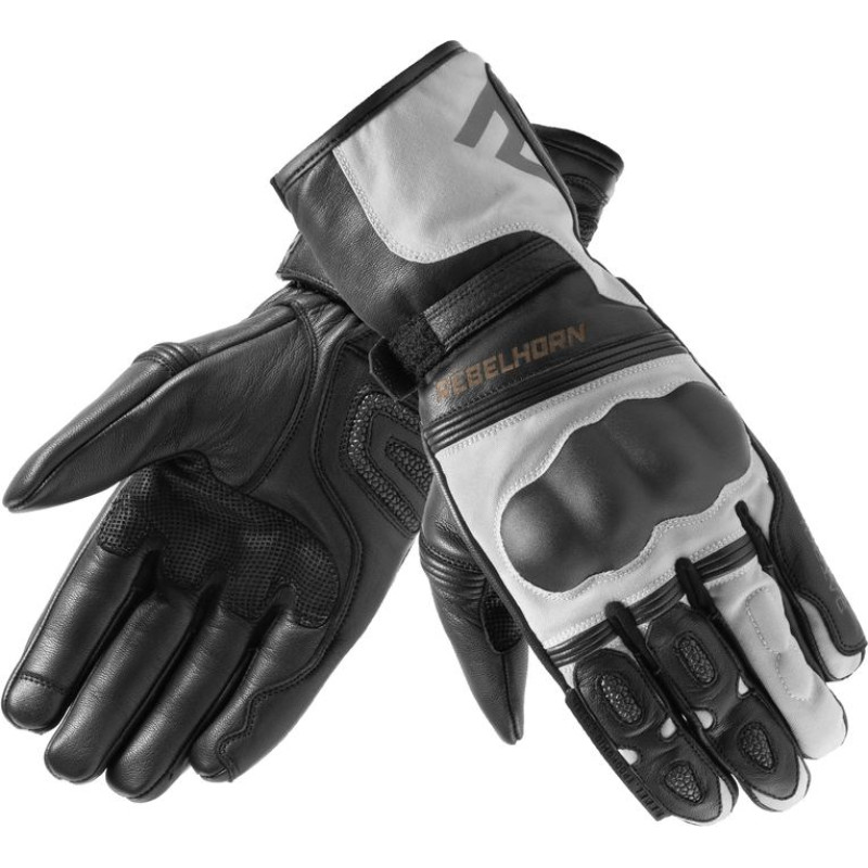 Rebelhorn PATROL LONG BLACK GREY MOTORCYCLE GLOVES