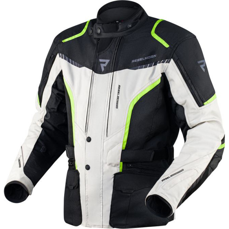 Rebelhorn HIKER 3 BLACK GREY FLUO YELLOW MOTORCYCLE JACKET