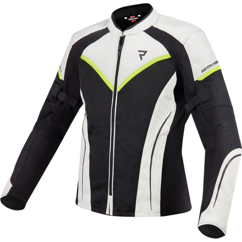 Rebelhorn FLUX WOMEN BLACK ICE FLUO YELLOW TEXTILE MOTORCYCLE JACKET WXXS