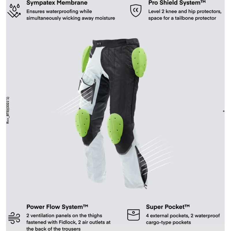 Rebelhorn RANGE GREY BLACK RED TEXTILE MOTORCYCLE PANTS