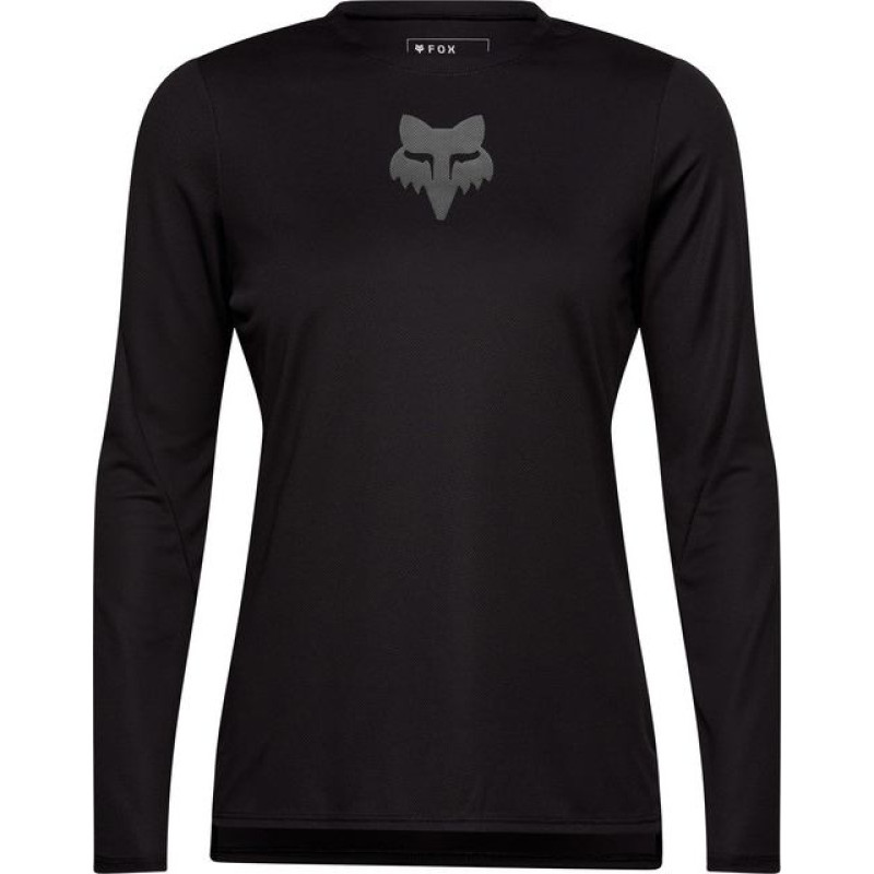 FOX BICYCLE SHIRT LONG-SLEEVED FOX LADY RANGER HEAD BLACK