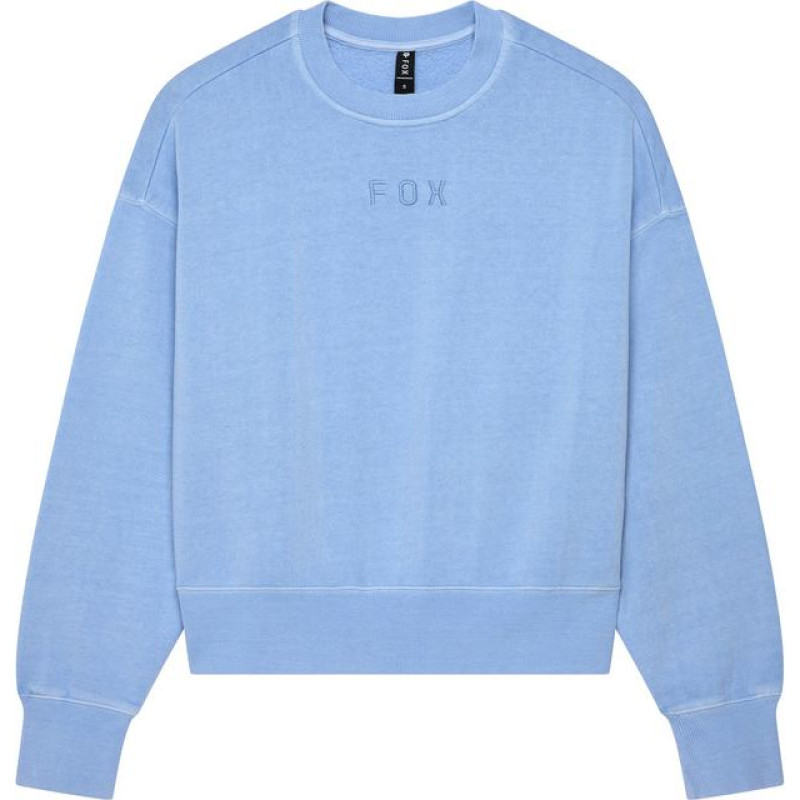 FOX HOODIE FOX LADY WORDMARK OV FLEECE CREW CASHMERE BLUE