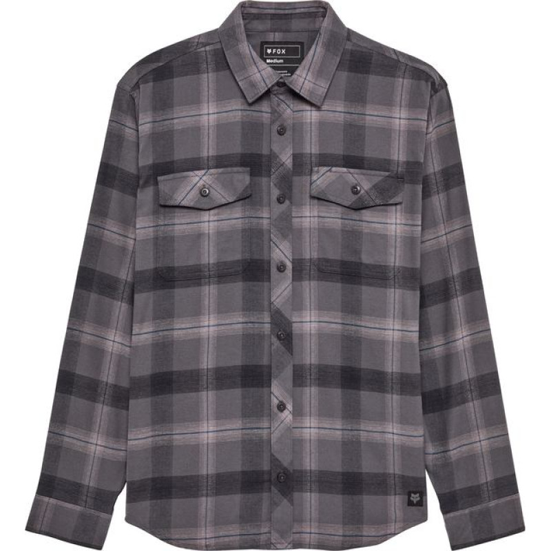 FOX SURVIVALIST CORE FLANNEL LONG SLEEVE SHIRT DARK SHADOW