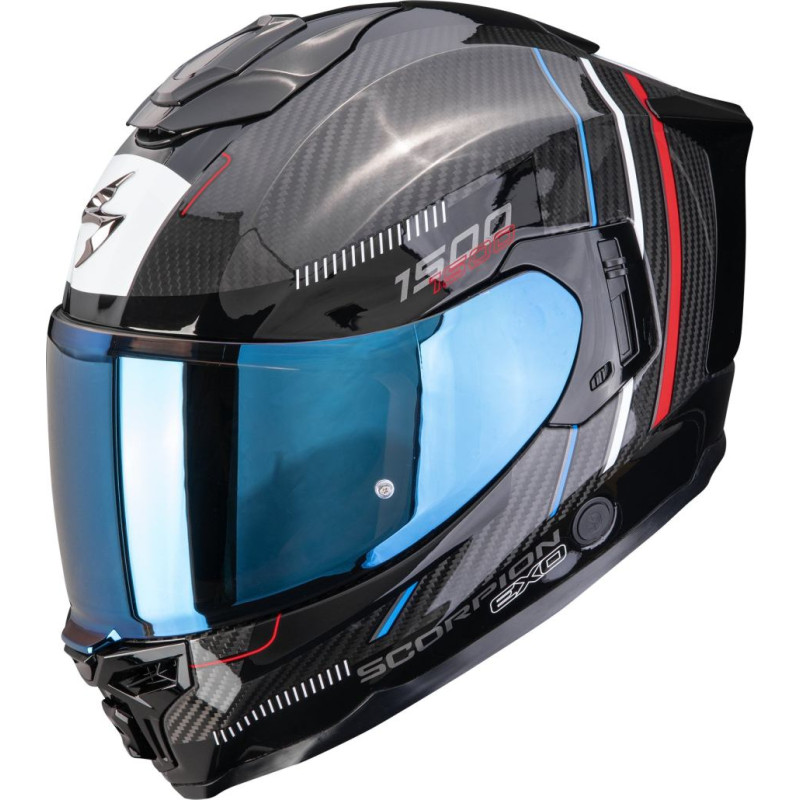 Scorpion Helmet EXO-1500 CARBON AIR ZITY Black-Red-Blue